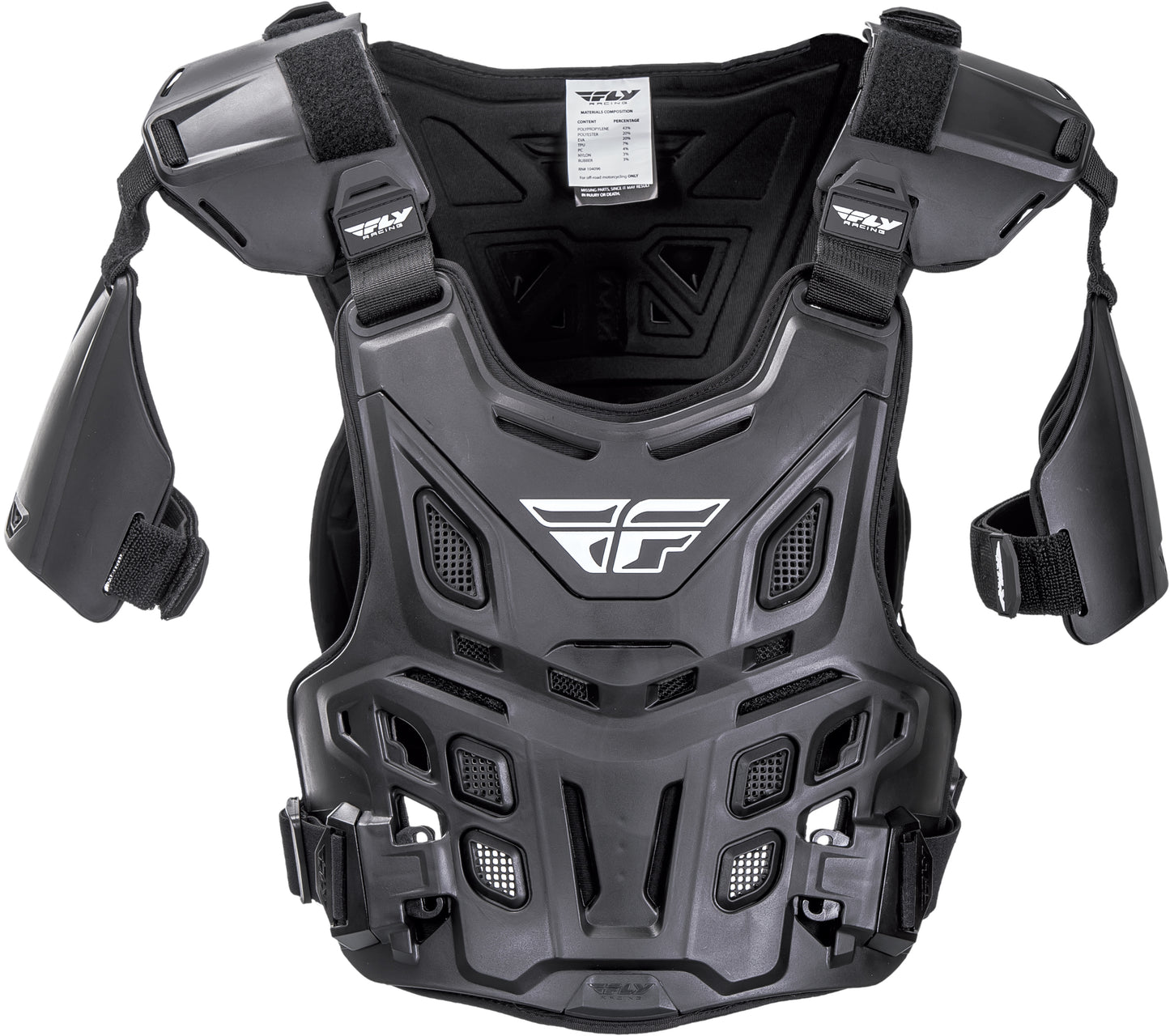 Fly Racing Revel Offroad Roost Guard Black with BioFoam Chassis and CE Protection