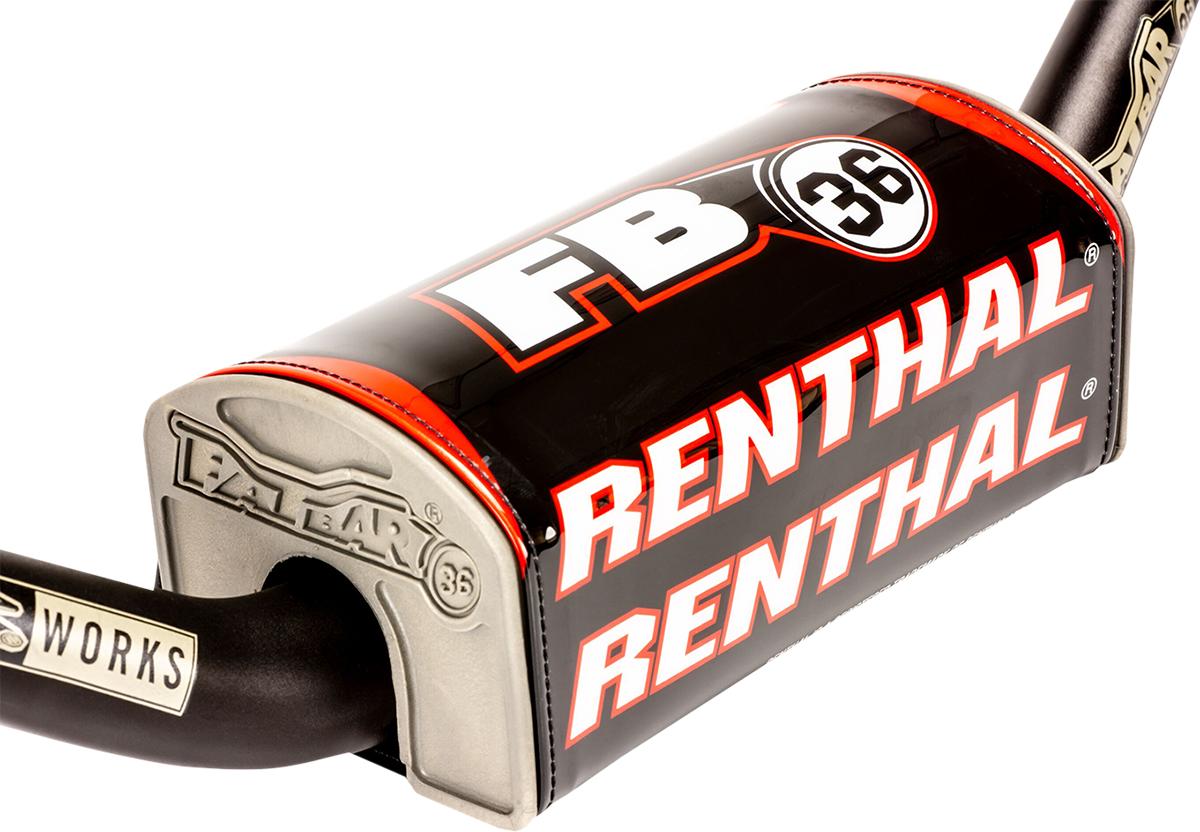 RENTHAL Fatbar36™ Bar Pad P335 – Black, White & Red, Durable Foam and Power-Wash Proof Graphics