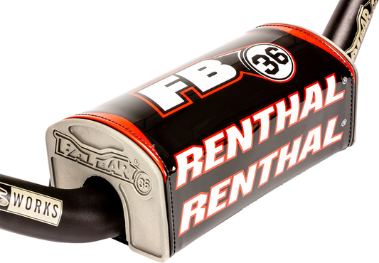RENTHAL Fatbar36™ Bar Pad P335 – Black, White & Red, Durable Foam and Power-Wash Proof Graphics