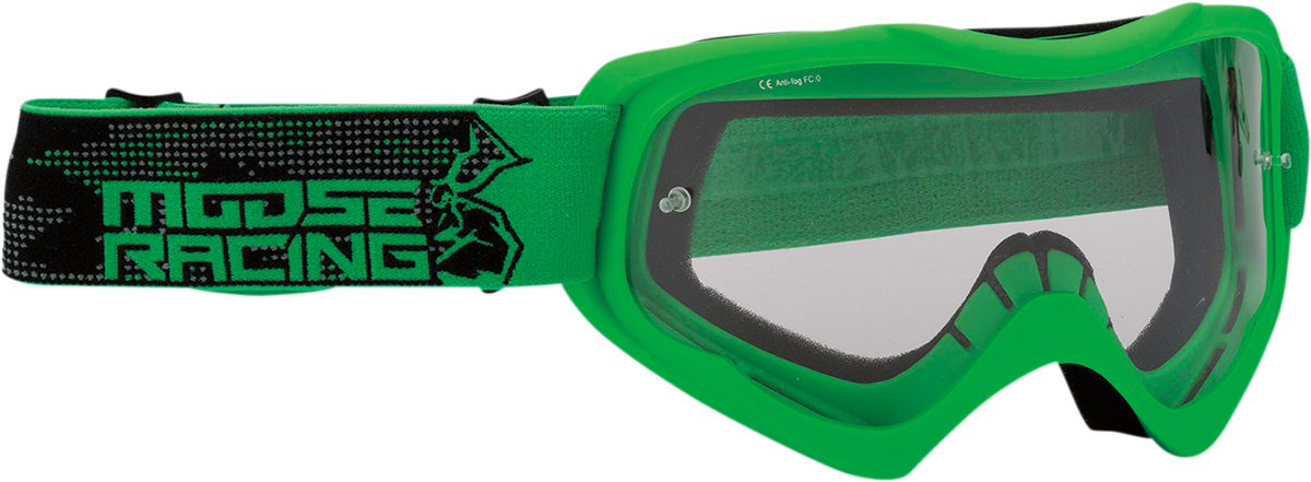 Moose Offroad Qualifier Goggle - Agroid Green with Clear Lens (Part #2601-2655)