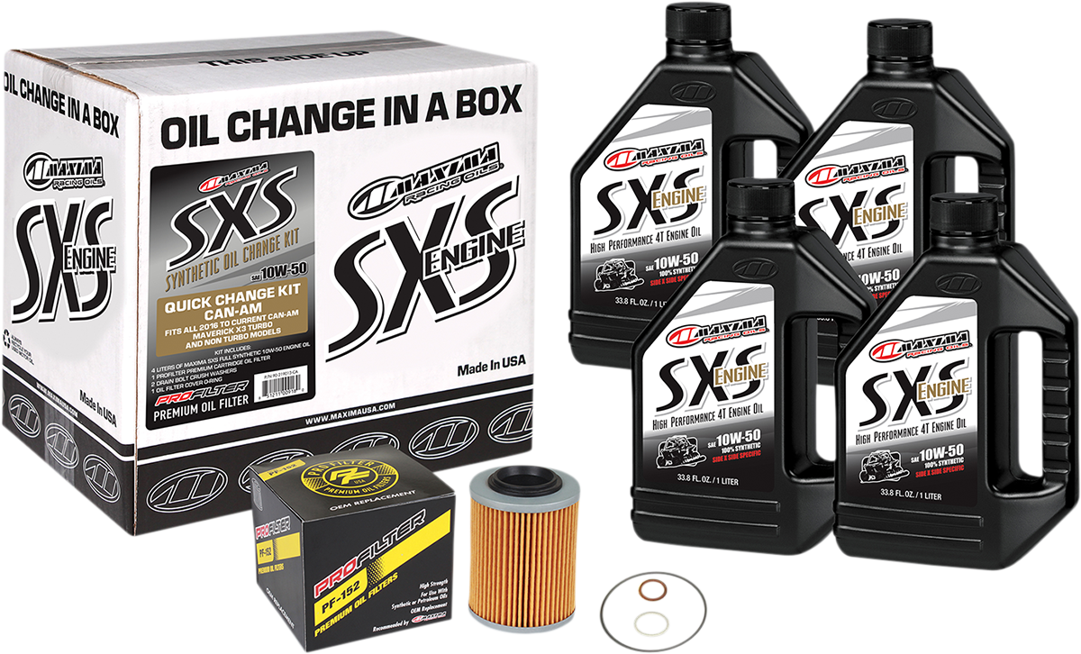 MAXIMA RACING OIL SXS Synthetic Engine Oil Change Kit for Can-Am 10W-50 - Part No. 90-219013-CA