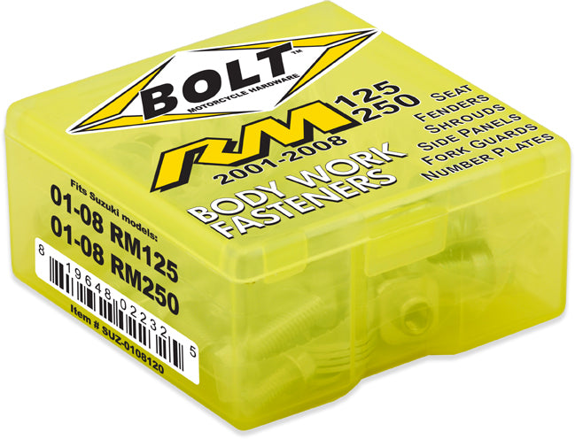 BOLT Full Plastic Fastener Kit for Suzuki RM250 and RM125 (Part SUZ-0108120)