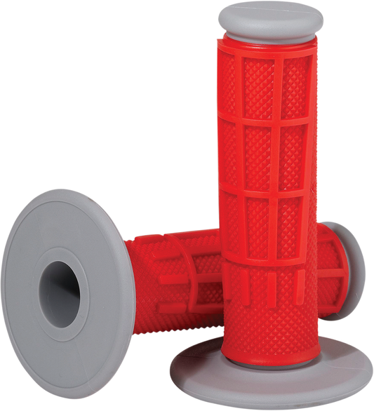 Moose Offroad Comp Diamond Half Waffle Grips - Red (Part Number 1MG2315-REM)