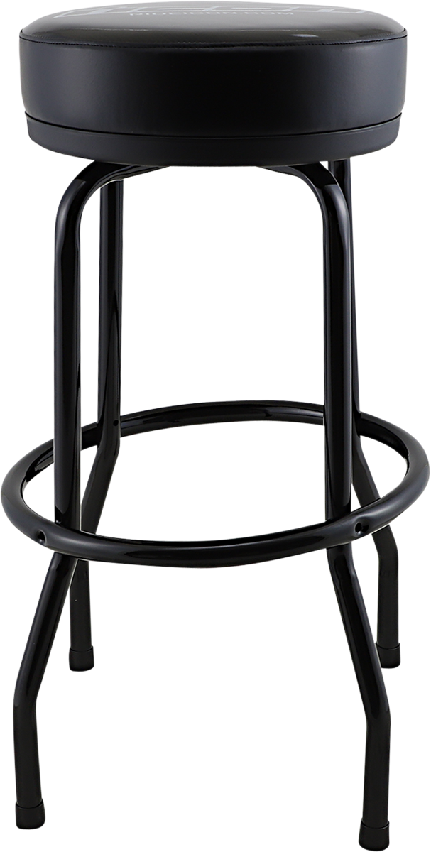 ICON Black Bar Stool X80-6020ICB with Chrome Pedestals and Icon Logo Graphics