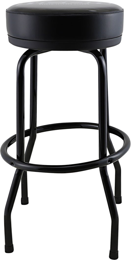 ICON Black Bar Stool X80-6020ICB with Chrome Pedestals and Icon Logo Graphics