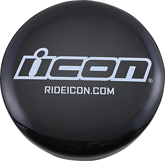 ICON Black Bar Stool Seat X80-6020IC-A with Bright Logo Finish