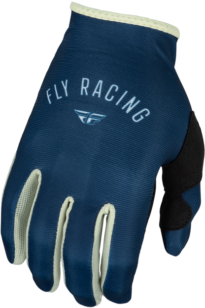 Fly Racing Women's Lite Gloves Navy/Ivory Medium - Lightweight Race Gloves with Touch Screen Compatibility