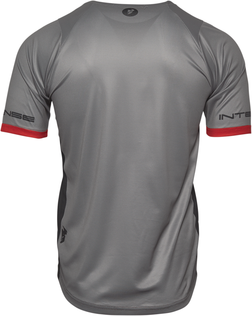 THOR Intense Team Short-Sleeve Jersey for MTB and e-MTB – Black/Heather Gray, Size XS (Part No. 5120-0056)
