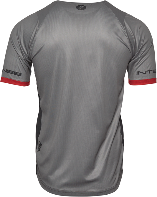 THOR Intense Team Short-Sleeve Jersey for MTB and e-MTB – Black/Heather Gray, Size XS (Part No. 5120-0056)