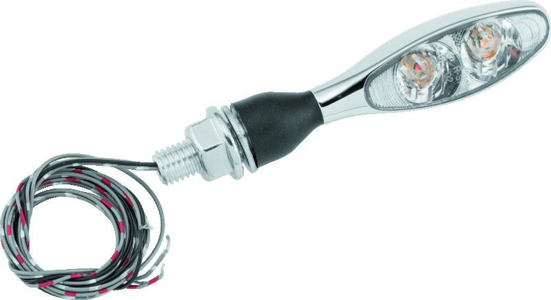 Kuryakyn Micro 1000 Dual Function LED Signal Light with Clear Lens and Chrome Finish - Part #kur2532