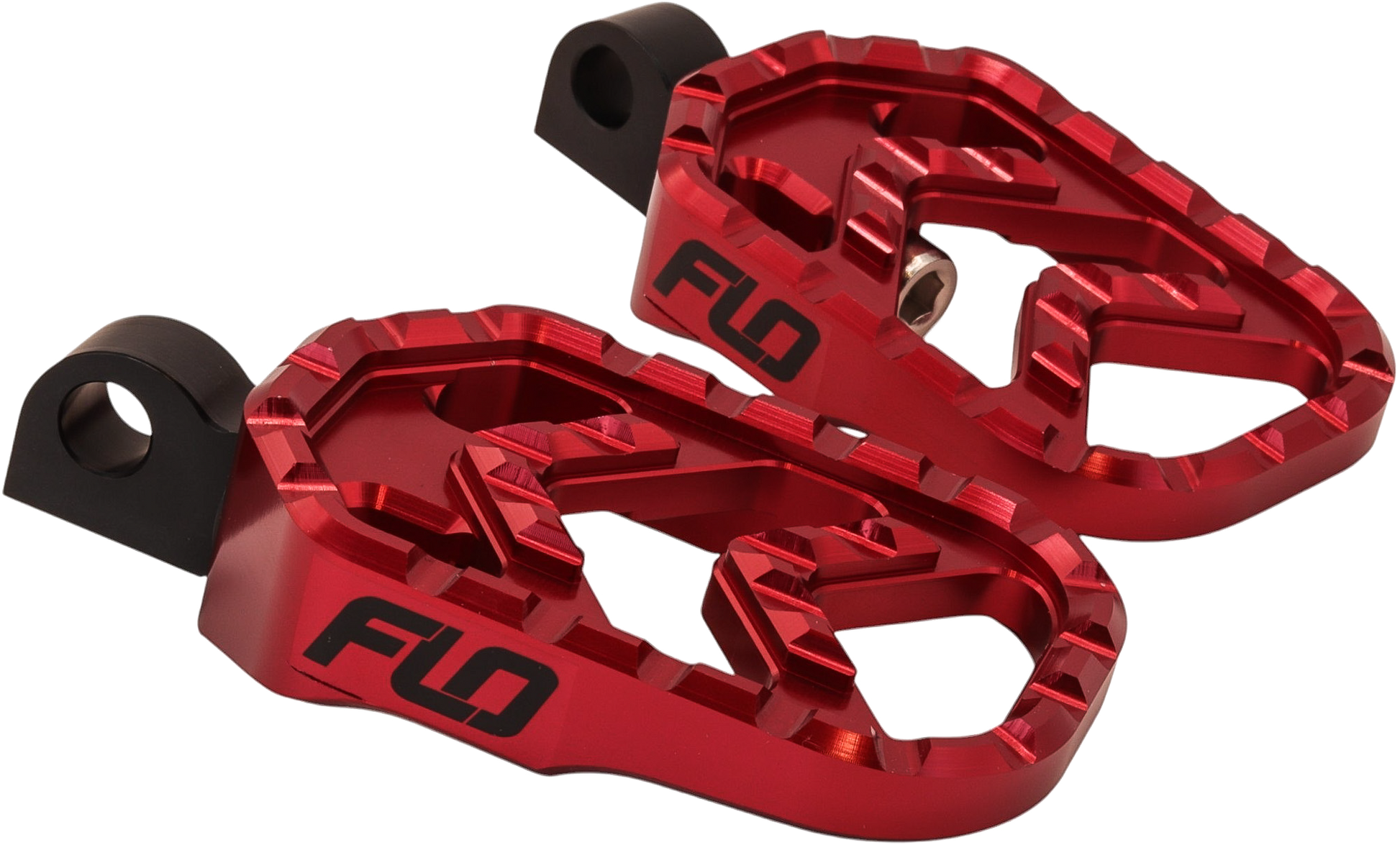 FLO MOTORSPORTS Savage Series Red Footpegs V-800R - Durable Aircraft-Grade Aluminum with 360° Rotatable Design