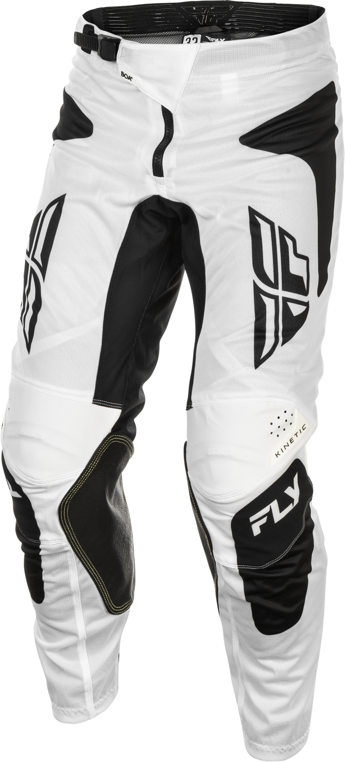 Fly Racing Kinetic Mesh Sym Pants White/Black Size 30 – Motorcycle Riding Gear with BOA® Fit System and Advanced Ventilation