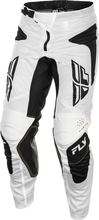 Fly Racing Kinetic Mesh Sym Pants White/Black Size 30 – Motorcycle Riding Gear with BOA® Fit System and Advanced Ventilation