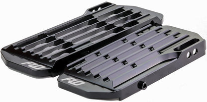 FLO Motorsports High Flow Radiator Braces for Honda CRF Models - Black, Part Number FLO755BLK
