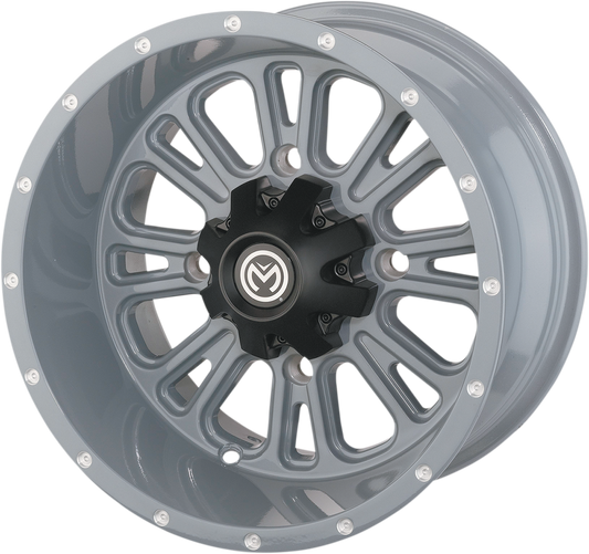 MOOSE OFFROAD 399X Rear Wheel - 12x8 Inches, Gray Finish, 4x110 Bolt Pattern, Part Number 399MO128110KG4