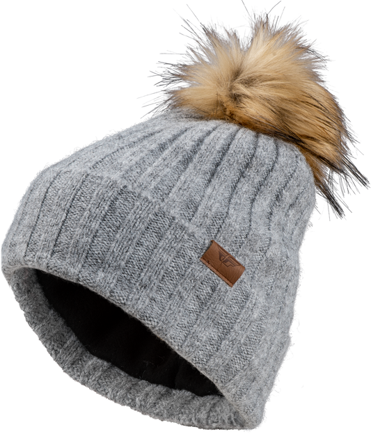 FLY WOMEN'S SNOW POM BEANIE HEATHER GREY