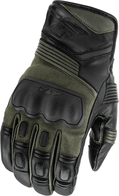 Fly Racing Surveyor Gloves Od Green 4X – Weatherproof Motorcycle Gloves with CE Level 2 Knuckle Protection