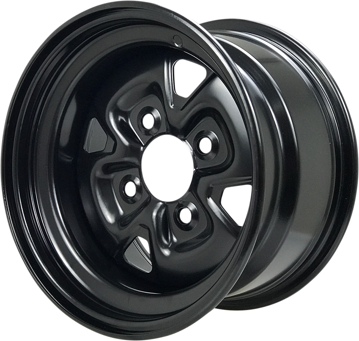 MOOSE Offroad Steel Wheel - Black 12x7 - 4/110 Bolt Pattern - Part Number MO12070240