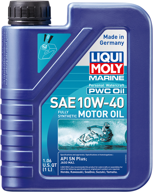 LIQUI MOLY Marine 4T Engine Oil 10W-40 - 1 Liter Part #20528 for PWC Engines