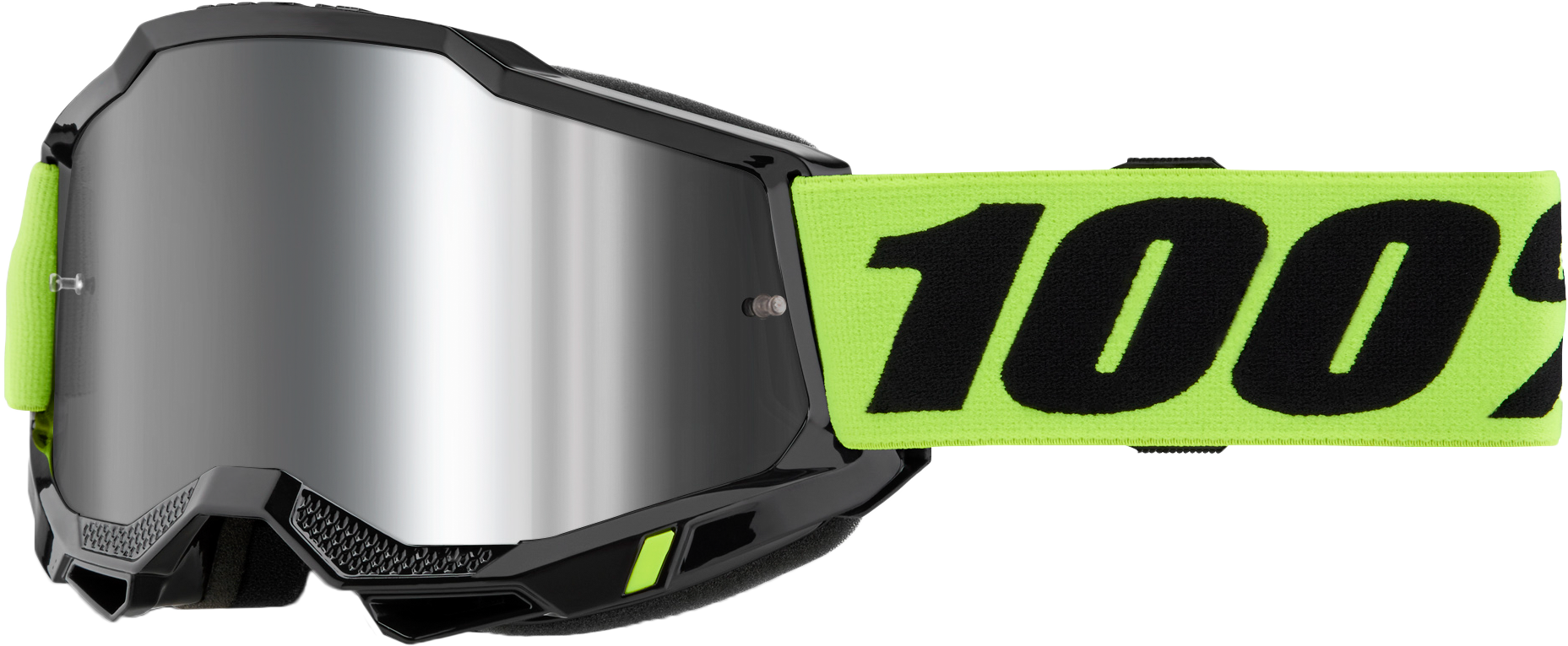 100-Percent Accuri 2 Goggle Neon Yellow Mirror Silver Lens - Enhanced Visibility and Comfort
