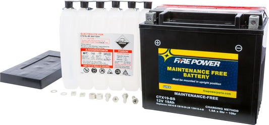 FIRE POWER CTX19-BS Maintenance Free Sealed 12V Battery for Harley Davidson FXR Super Glide