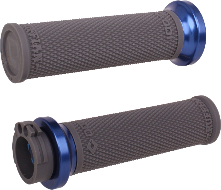 ODI Rufian Grips Cable 1 inch Graphite/Blue for V-Twin Performance and Control