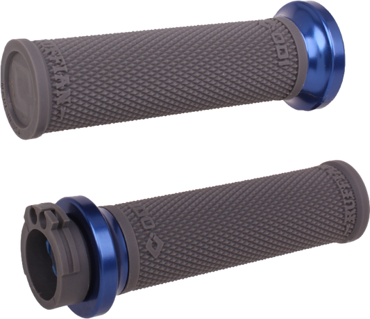 ODI Rufian Grips Cable 1 inch Graphite/Blue for V-Twin Performance and Control