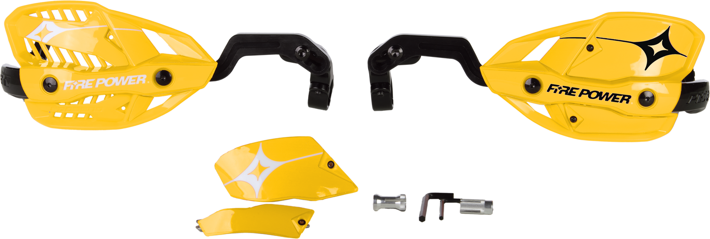 Fire Power 1 1/8 inch Closed Handguard Yellow with Probend Design and Center Reach Mounts