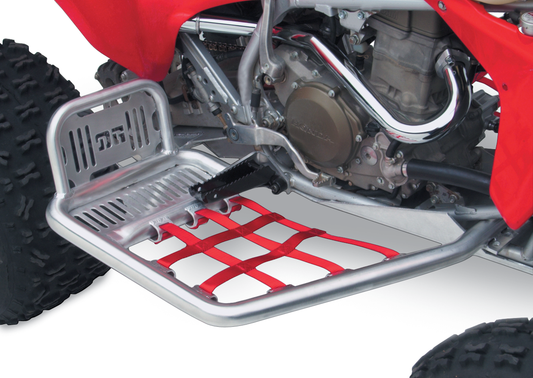 DG Performance Heel Guard Nerf Bar for Honda TRX (1999-2014) - Silver and Red, Part #607-2135