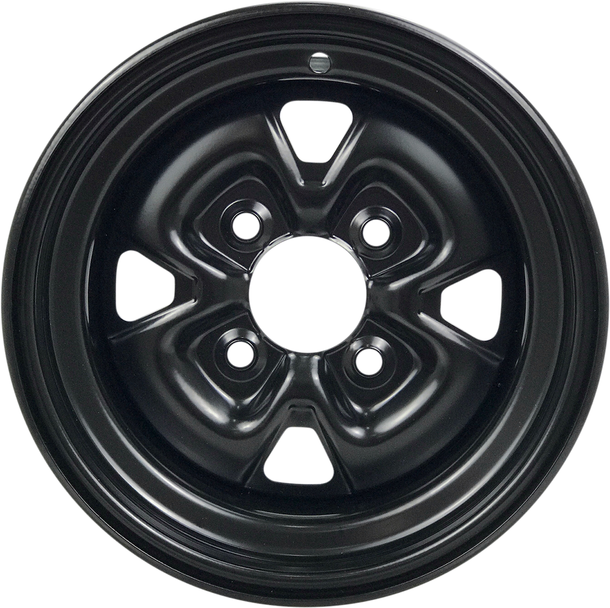 Moose Offroad Steel Wheel 12x7 Inch Black - Part Number MO12070108 for ATV with Large Drum Brakes