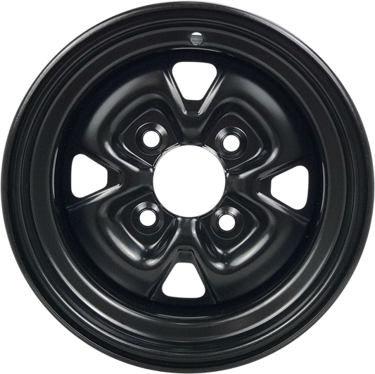 Moose Offroad Steel Wheel 12x7 Inch Black - Part Number MO12070108 for ATV with Large Drum Brakes