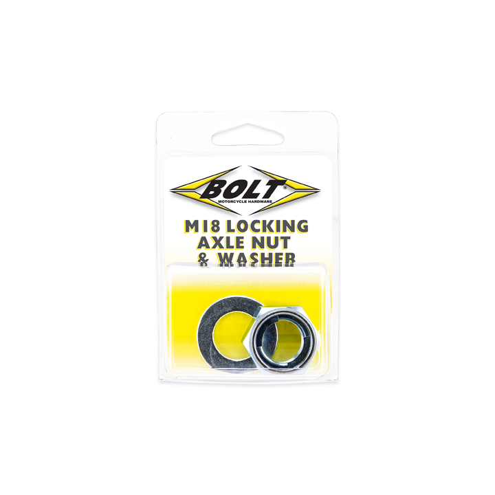 BOLT Locking Axle Nut 18mm for Honda CR500R and Kawasaki KX/KXF Models