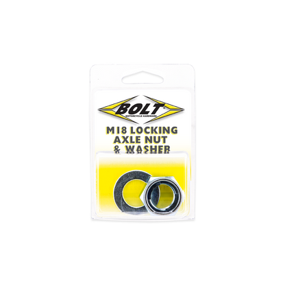 BOLT Locking Axle Nut 18mm for Honda CR500R and Kawasaki KX/KXF Models