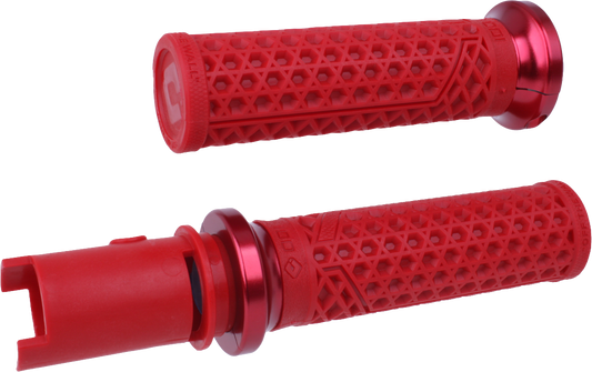 ODI Van's Lock-On Grips Dark Red/Red for 2023-2024 Motorcycles (Part V31VHTCR-R)