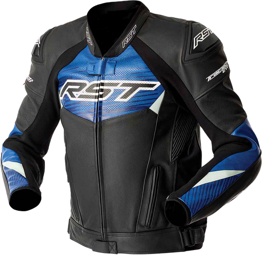 RST Tractech Evo D3o Leather Jacket Black and Blue Large