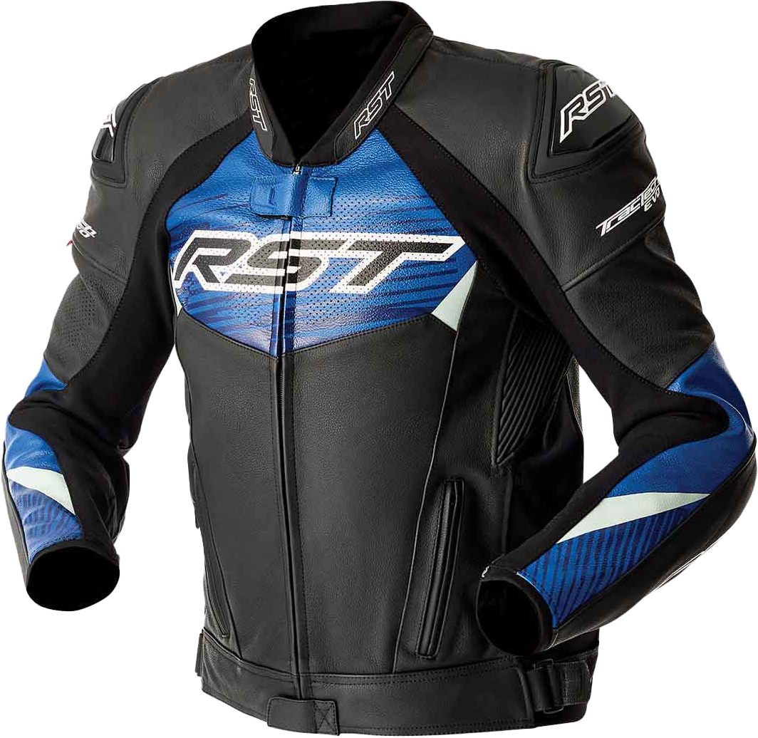 RST Tractech Evo D3o Leather Jacket Blue/Black Size Small