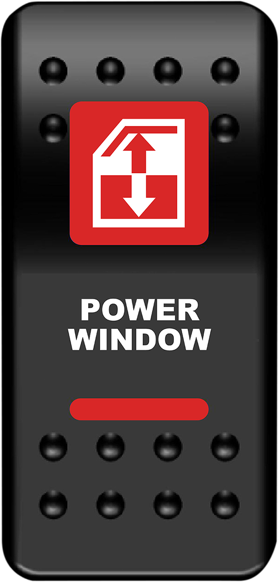 MOOSE OFFROAD Rocker Switch - Power Window - Red WIN-PWR-R for Night Riding