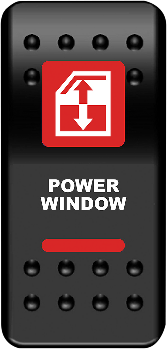 MOOSE OFFROAD Rocker Switch - Power Window - Red WIN-PWR-R for Night Riding