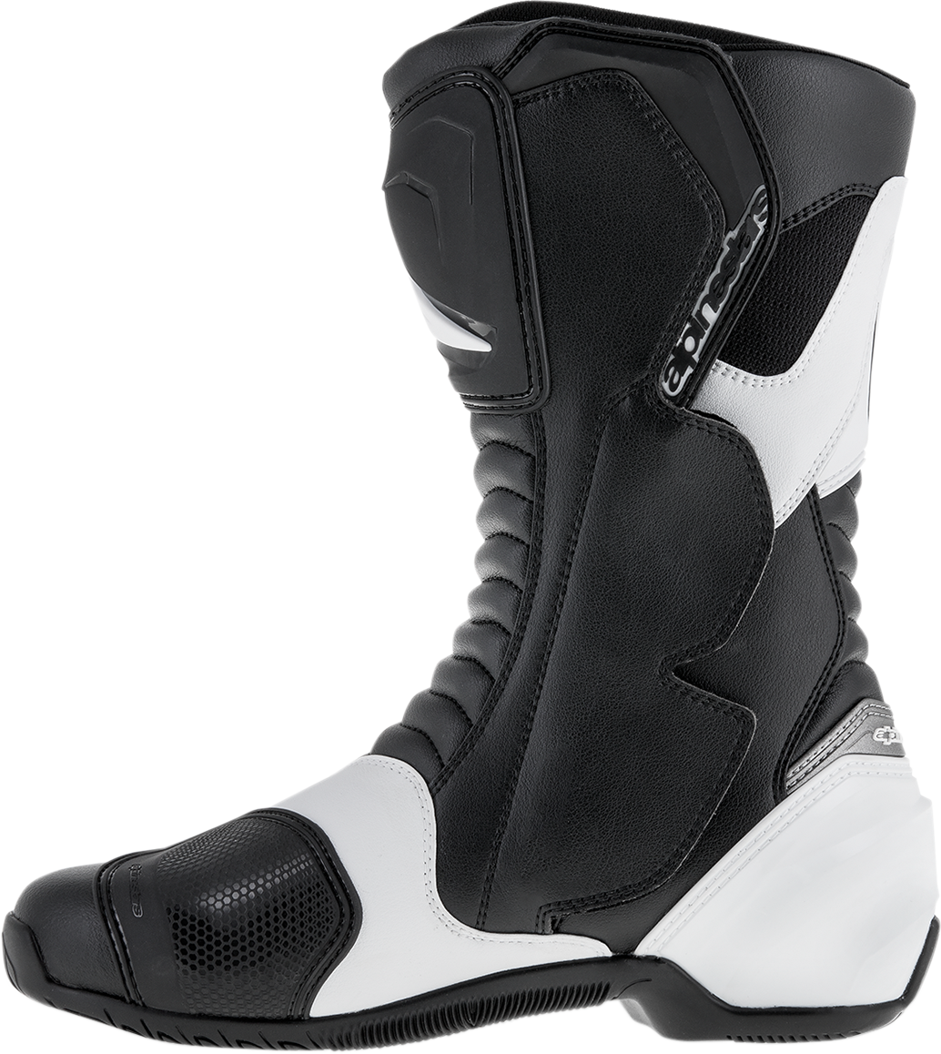 Alpinestars SMX-S Motorcycle Boots - Black/White, US 9.5 / EU 44 (Part No. 2223517-12-44)