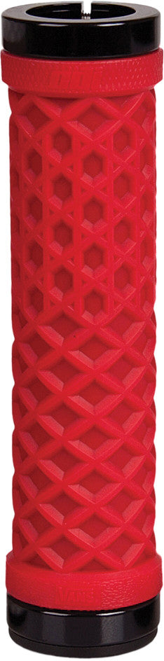 ODI Vans Lock On Grips 130mm No Flange Red - Patented Lock-On Technology with Classic Vans Waffle Pattern