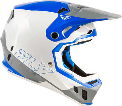 FLY RACING YOUTH FORMULA CC GLIDE HELMET BLUE/LIGHT GREY/GREY YL'YL