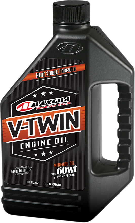 MAXIMA RACING OIL V-Twin 60W Engine Oil – 1 Quart, Shear Stable Formula for V-Twin Engines