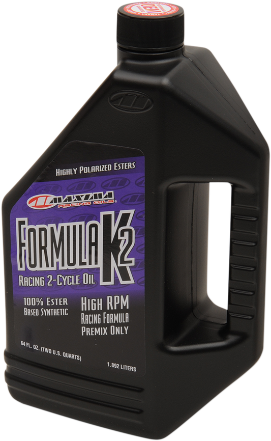 Maxima Racing Oil Formula K2 Synthetic Premix 64 fl oz - High-Performance 2-Stroke Engine Oil