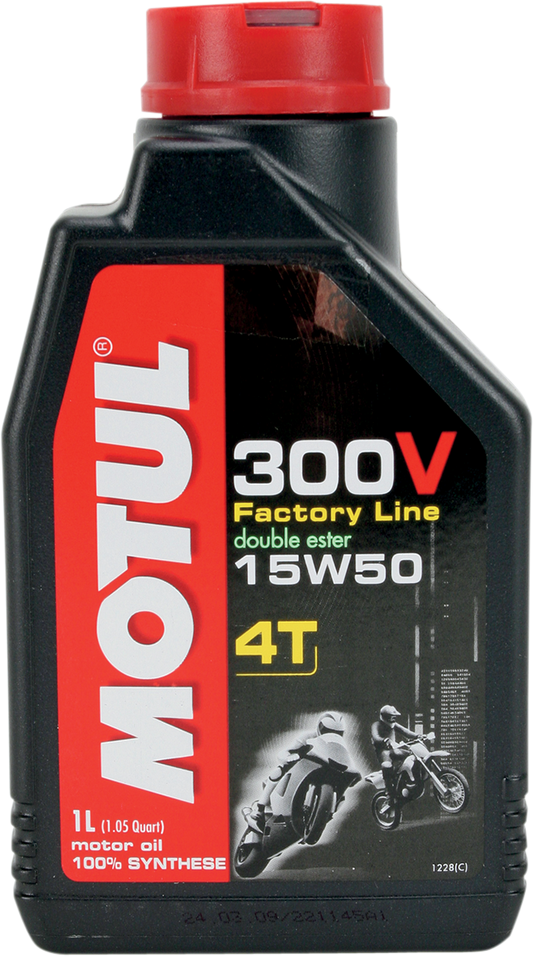 MOTUL 300V Synthetic Ester Oil 15W-50 - 1L, Part Number 104125