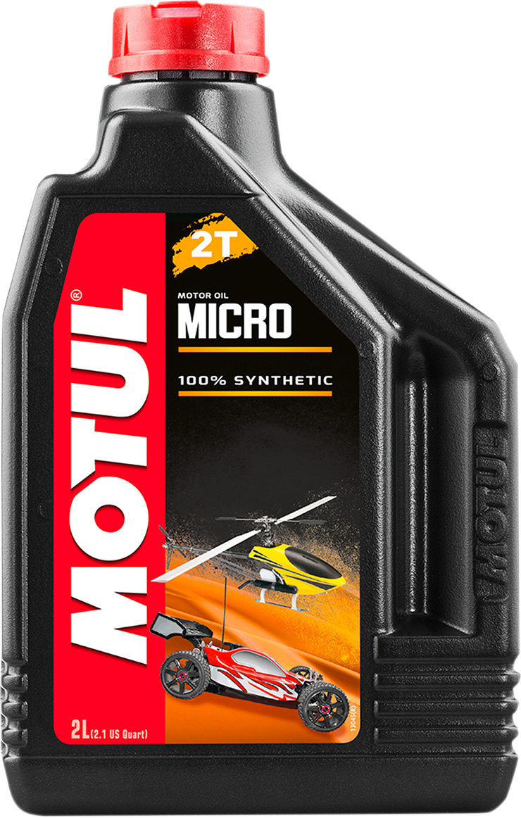 MOTUL Micro 2T Oil - 2L Synthetic Engine Lubricant for 2-Stroke Vehicles (Part 105940)