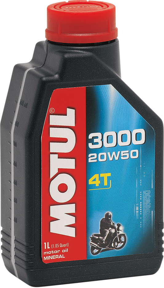 MOTUL 3000 Mineral 4T Engine Oil 20W-50 - 1 Liter - Part Number 107318