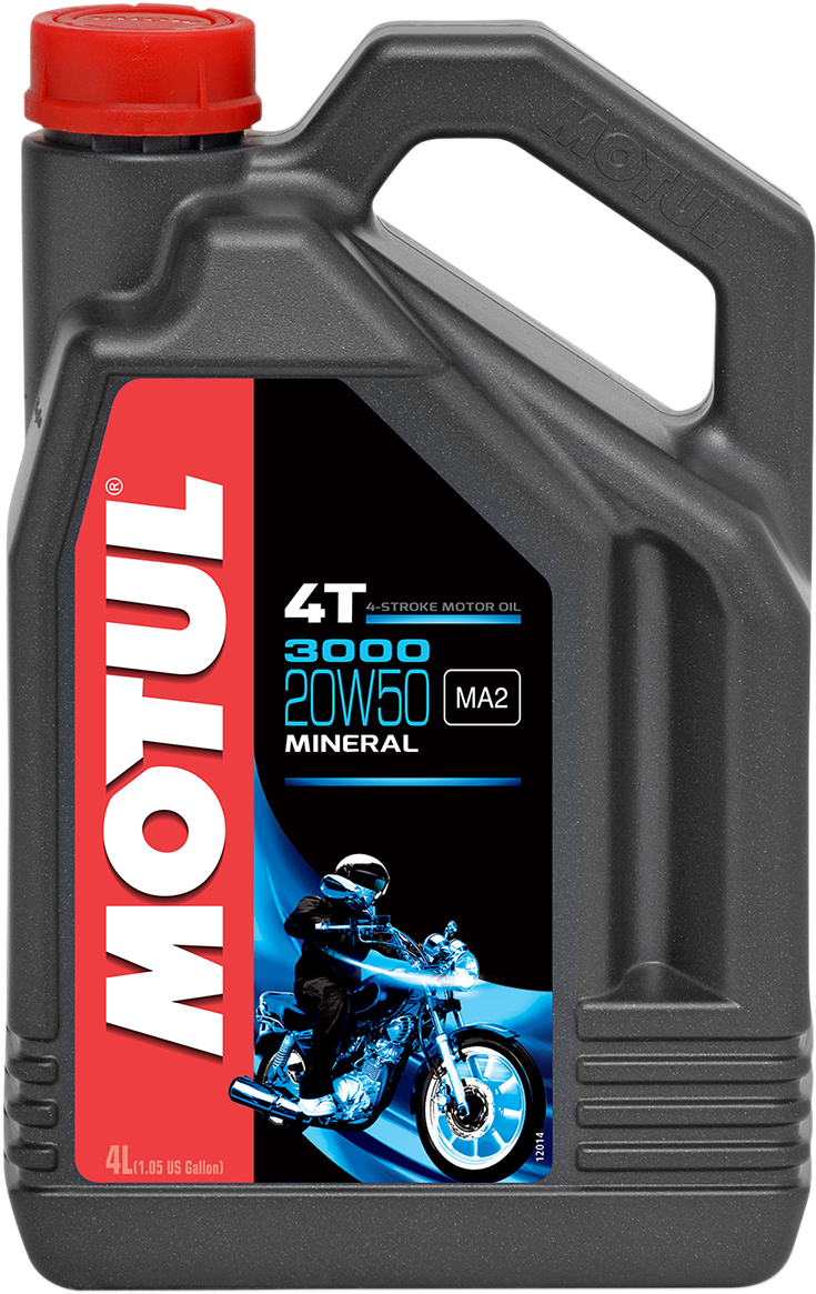 MOTUL 3000 Mineral 4T Engine Oil 20W-50 by MOTUL - Part No. 107319, 1-Gallon