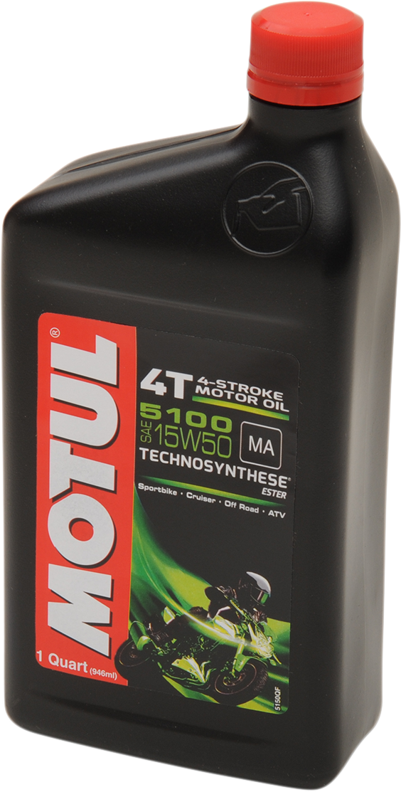 MOTUL 5100 4T Synthetic Blend Oil 15W-50 - 1 Quart - Part Number 104080