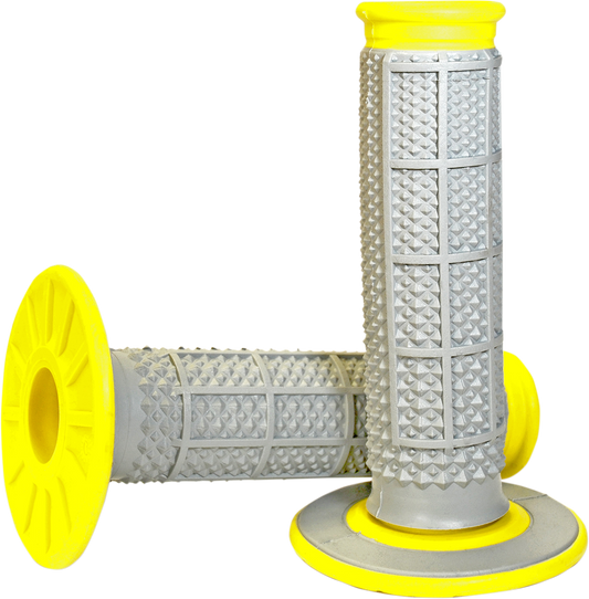 Renthal Tapered Dual-Compound Grips - Yellow (Part G194) for Enhanced Comfort and Durability