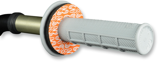 Renthal G204 Grip Donutz in White and Orange for Motorcycle Handlebar Protection
